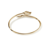 14K Yellow Gold 0.10ctw Diamond Slim Cuff Bracelet