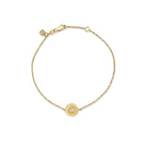 14K Yellow Gold Diamond Marquise Eye Coin Brscelet