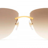 Cartier CT0014RS 001 58 - Gold/Brown C Décor, Gold Rimless Frame