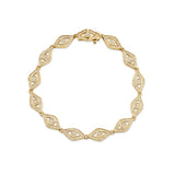 14K Yellow Gold 1.11ctw Diamond Charm Bracelet
