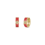 18K Yellow Gold 0.06ctw Diamond Hoops Earrings