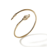 14K Yellow Gold 0.10ctw Diamond Slim Cuff Bracelet