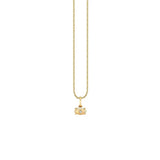 14K Yellow Gold 0.44ctw Diamond Tiny Carved Stone Bezel  Protective Eye Charm