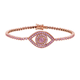 18K Rose Gold 1.99ctw Pink Sapphire Gemstone Bracelet