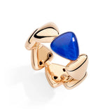 18K Rose Gold Rocky Crystal  Pinky Ring