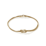 18K Yellow Gold Chain Love Knot  Bracelet