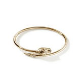 14K Yellow Gold 0.10ctw Diamond Slim Cuff Bracelet