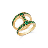18K Yellow Gold ctw Emerald  Halfway Ring