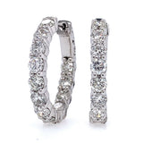 18K White Gold 5.00ctw Hoops Earrings