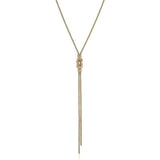 18K Yellow/White Gold Y Shaped Necklace