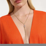 14K Yellow Gold 0.29ctw Diamond Y Shaped Necklace