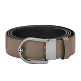 Montblanc 198638 Horseshoe Buckle Saffiano Printed Reversible Leather Belt