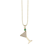14K Yellow Gold 0.90ctw Diamond Martini Glass Charm