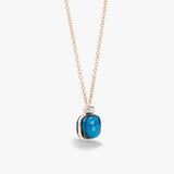 18K Two-Tone 0.10ctw Diamond Pendant Necklace.