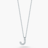 18K White Gold 0.04ctw Diamond Initial "J" Pendant Necklace