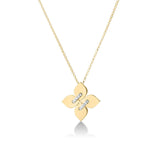 18K Two-Tone 0.06ctw Diamond Pendant Necklace