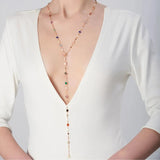 18K Rose Gold 0.01ctw Diamond Channel Set Necklace