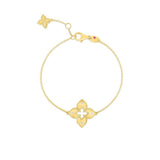 18K Yellow Gold 0.06ctw Diamond Petit Venetian Flower Bracelet