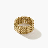 14K Yellow Gold Rata Wide Gold Chain Band Ring