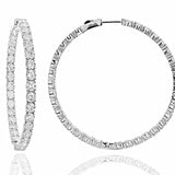 18K White Gold 19.00ctw Hoops Earrings