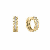 18K Yellow Gold 0.50ctw Diamond Hoops Earring