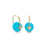 18K Yellow Gold  Gemstone Studs Earrings