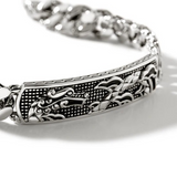 Sterling Silver Naga ID Curb Link  Bracelet
