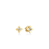 18K Two-Tone 0.07ctw Diamond Studs Earrings