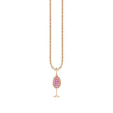 14K Yellow Gold 0.30ctw Diamond Wine Glass Charm