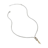 Steling  Silver & 18K Yellow Gold Love Knot  Y Shaped Necklace