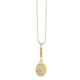 14K Yellow Gold 2.34ctw Diamond Large Tennis Racquet Charm