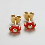 14K Yellow Gold 0.10ctw Diamond Protective EvilEye Studs
