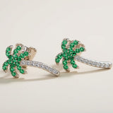 14K Yellow Gold 1.70ctw Diamond PalmTree Studs