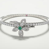 18K White Gold 3.55ctw Diamond Bangle