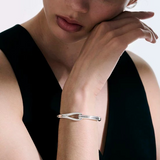 Sterling Silver Surf Hinged Bangle