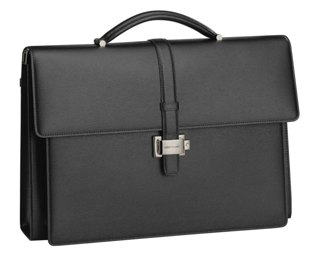 4810 Westside Double Gusset Briefcase / Black - Grey- Jewels in Paradise Aruba - Montblanc - 114679