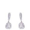 18k White Gold Rose Diamond Drop Earrings Jewels in Paradise Aruba
