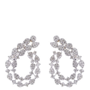 18k White Gold Diamond Multi-Shape Garland Earrings Jewels in Paradise Aruba
