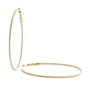 18k Yellow Gold 1.75ct Inside-out Diamond Hoop Earrings Jewels in Paradise Aruba