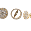18k Yellow Gold Removable Jacket 1.50ct Round Diamond Stud Earring Jewels in Paradise Aruba