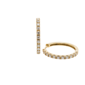 18k Yellow Gold 0.42ct Round Diamond Hoop Earrings Jewels in Paradise Aruba