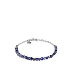 Classic Chain 4MM Bead Bracelet in Silver with Gemstone / Lapis Lazuli John Hardy Jewels in Paradise Aruba BBS903977LPZ