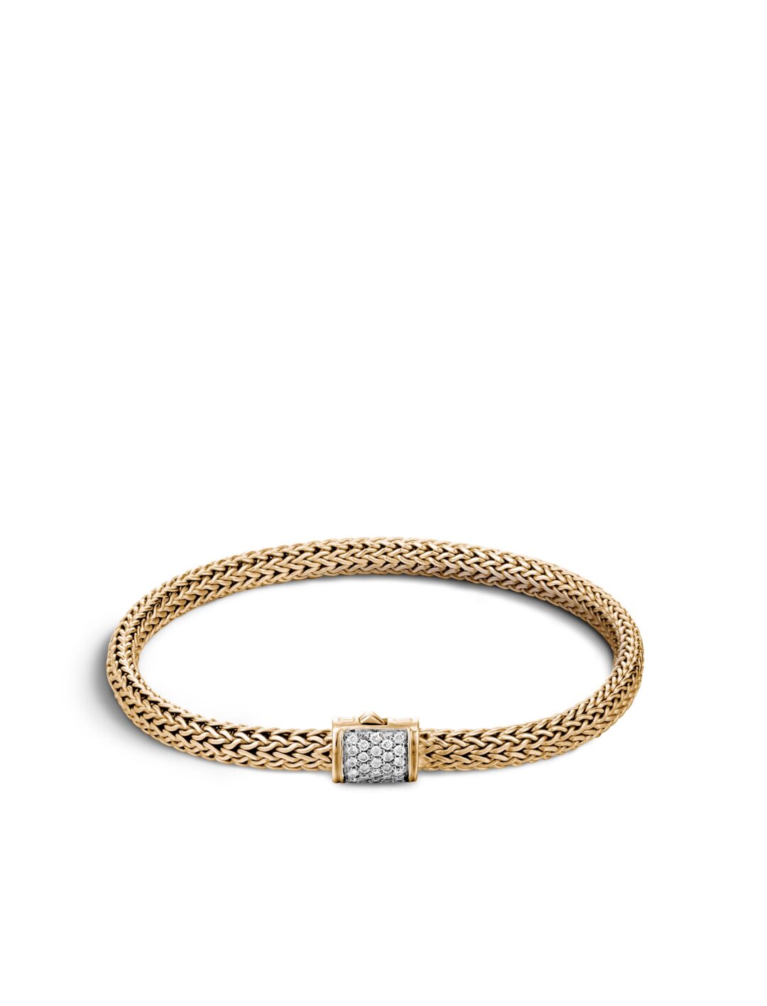 Classic Chain 5MM Bracelet in 18K Gold with Diamonds John Hardy Jewels in Paradise Aruba BGX96002DIA