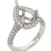 18k White Gold Teardrop Shaped Mounting Ring Setting Jewels in Paradise Aruba