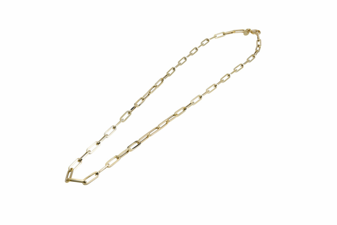 14k Yellow Gold 22 Inch Paperclip Necklace • Jewels in Paradise