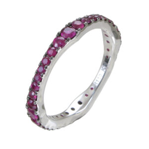 18k White Gold Vixen Ruby Stackable Band Jewels in Paradise Aruba