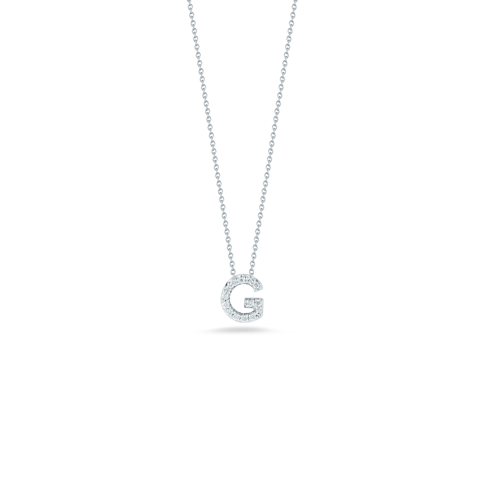 diamond g initial necklace