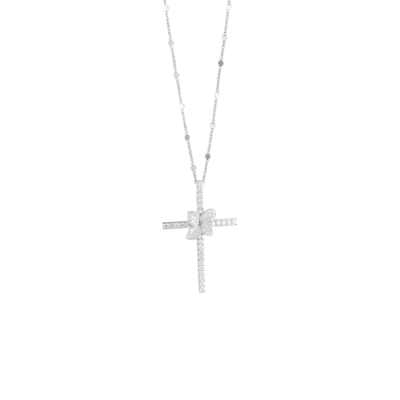 Pasquale Bruni 18k White Gold, White Diamond Heart To Earth Necklace