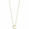 18K Yellow Gold Tiny Treasure Diamond Love Letter “C” Necklace