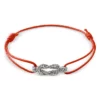 JOHN HARDY Sterling Silver Classic Chain Love Knot Orange Cord Bracelet
